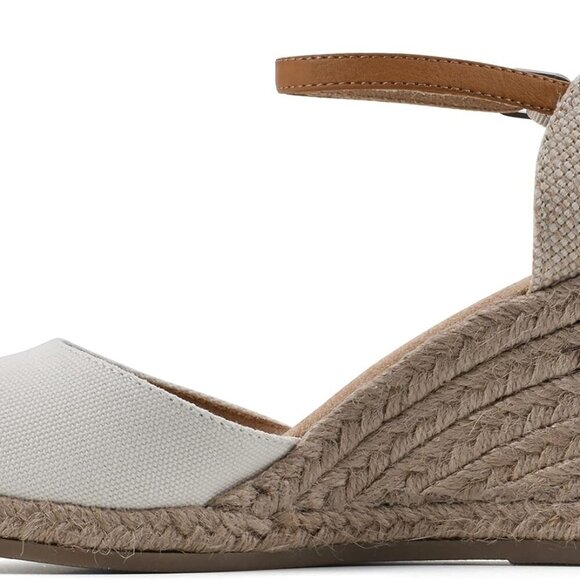 Women's Wedge Espadrille Sandal 8 Natural Cotton Jute Cushioned Insole - Picture 4 of 7